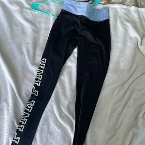 pink black + blue leggings